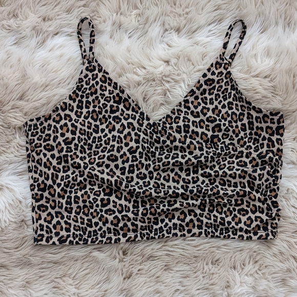 H&M Tops - Leopard print strappy wrap top